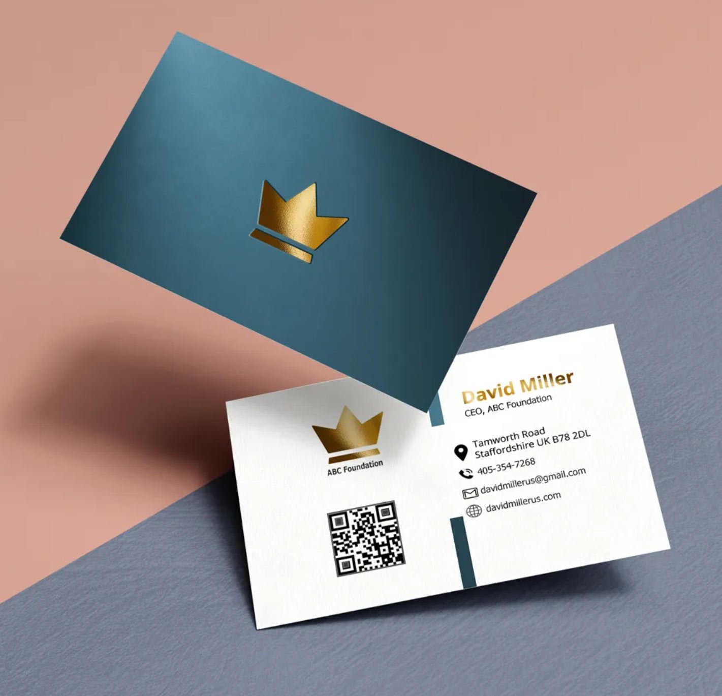 Gold Foil Matt Laminated 400GSM Business Cards - Image 3