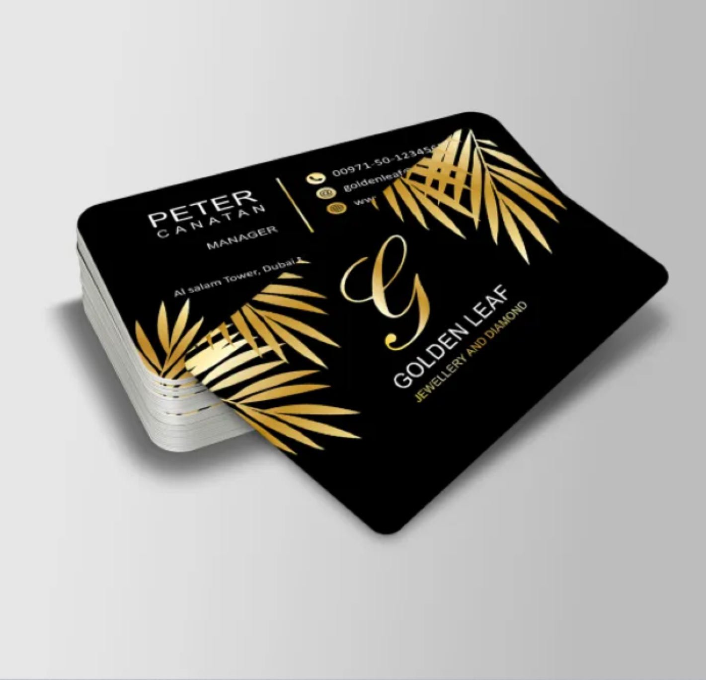 Gold Foil Matt Laminated 400GSM Business Cards - Image 2