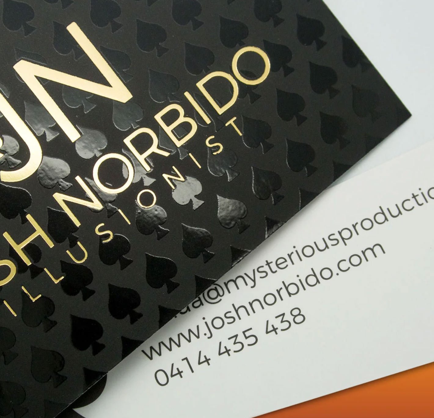 Gold Foil Spot UV Matt Laminated 400GSM Business Cards - Image 3