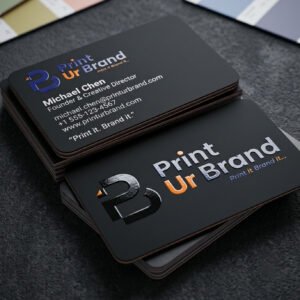 Rounded Corner Spot UV Velvet Laminated 760 Mic Business Cards