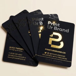 Gold Foil Spot UV Velvet Laminated 760 Mic Business Cards